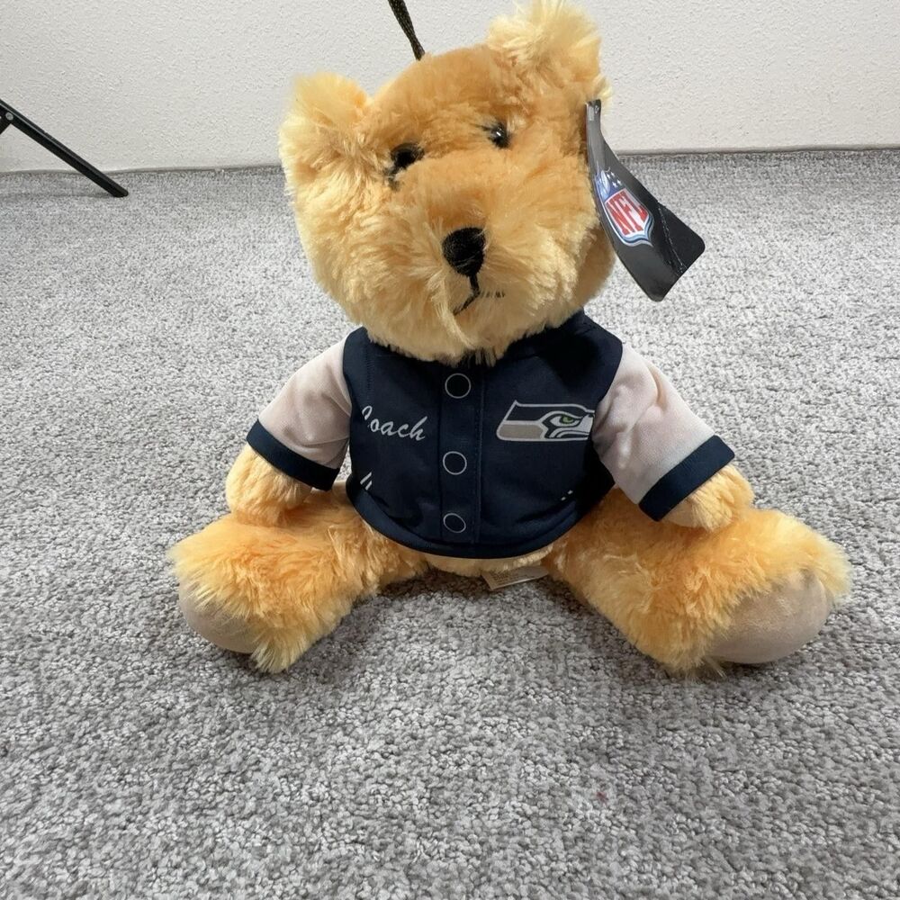 Seattle Seahawks Coach Plush Bear Stuffed Animal One Size Brown NFL Good Stuff